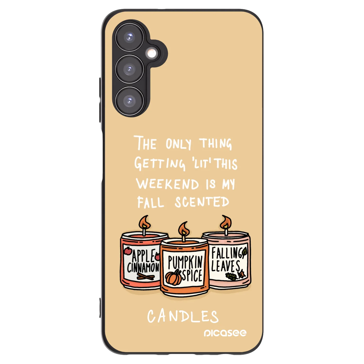 Picasee husă neagră din silicon pentru Samsung Galaxy A05s A057G - Candles