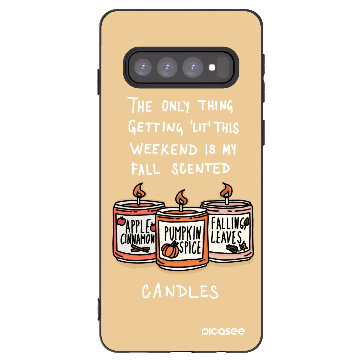 Picasee husă neagră din silicon pentru Samsung Galaxy S10 G973 - Candles