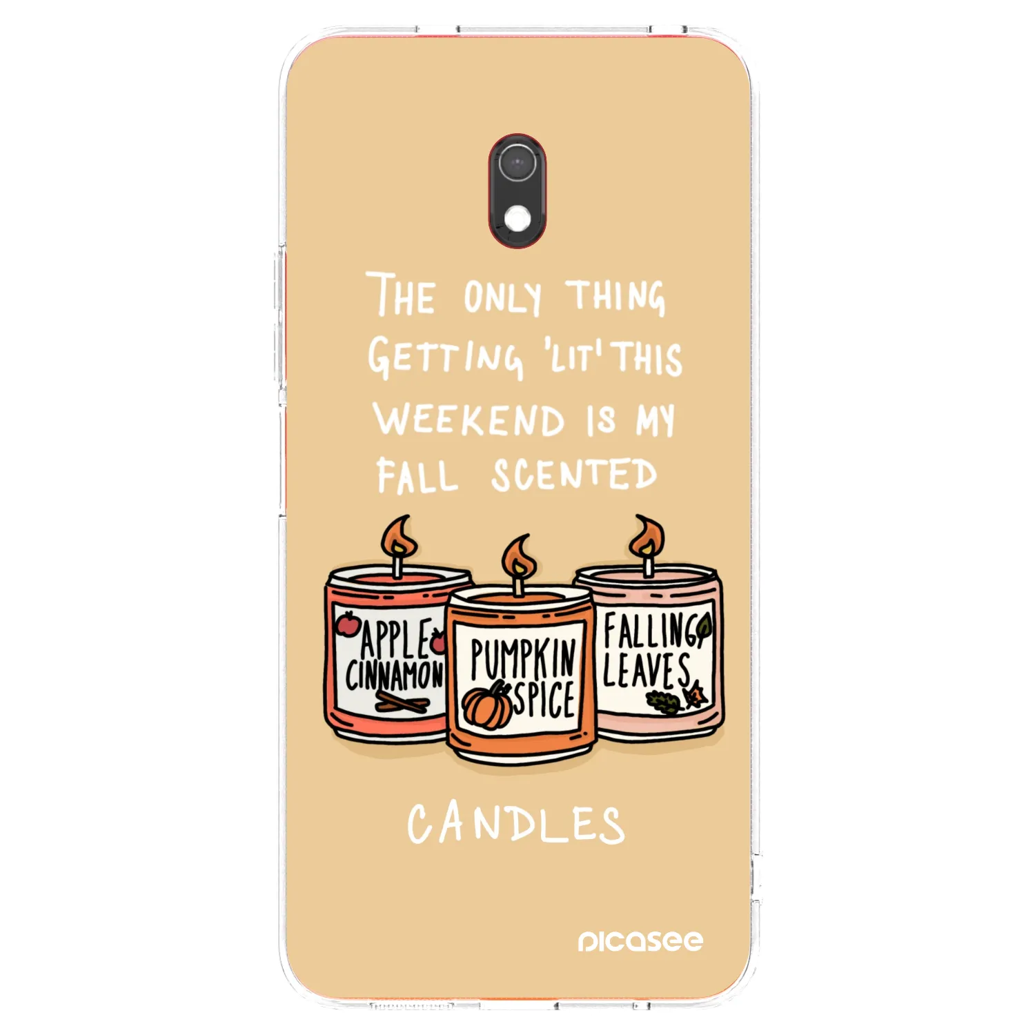 Picasee husă transparentă din silicon pentru Xiaomi Redmi 8A - Candles
