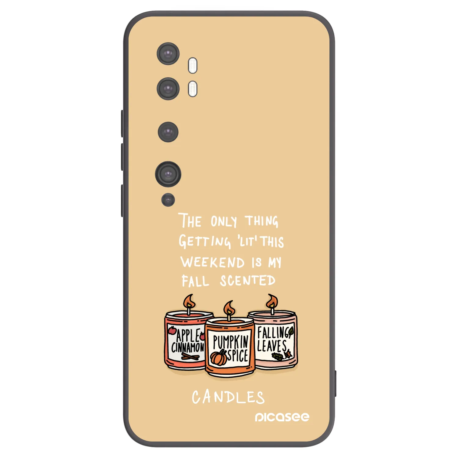 Picasee husă neagră din silicon pentru Xiaomi Mi Note 10 (Pro) - Candles