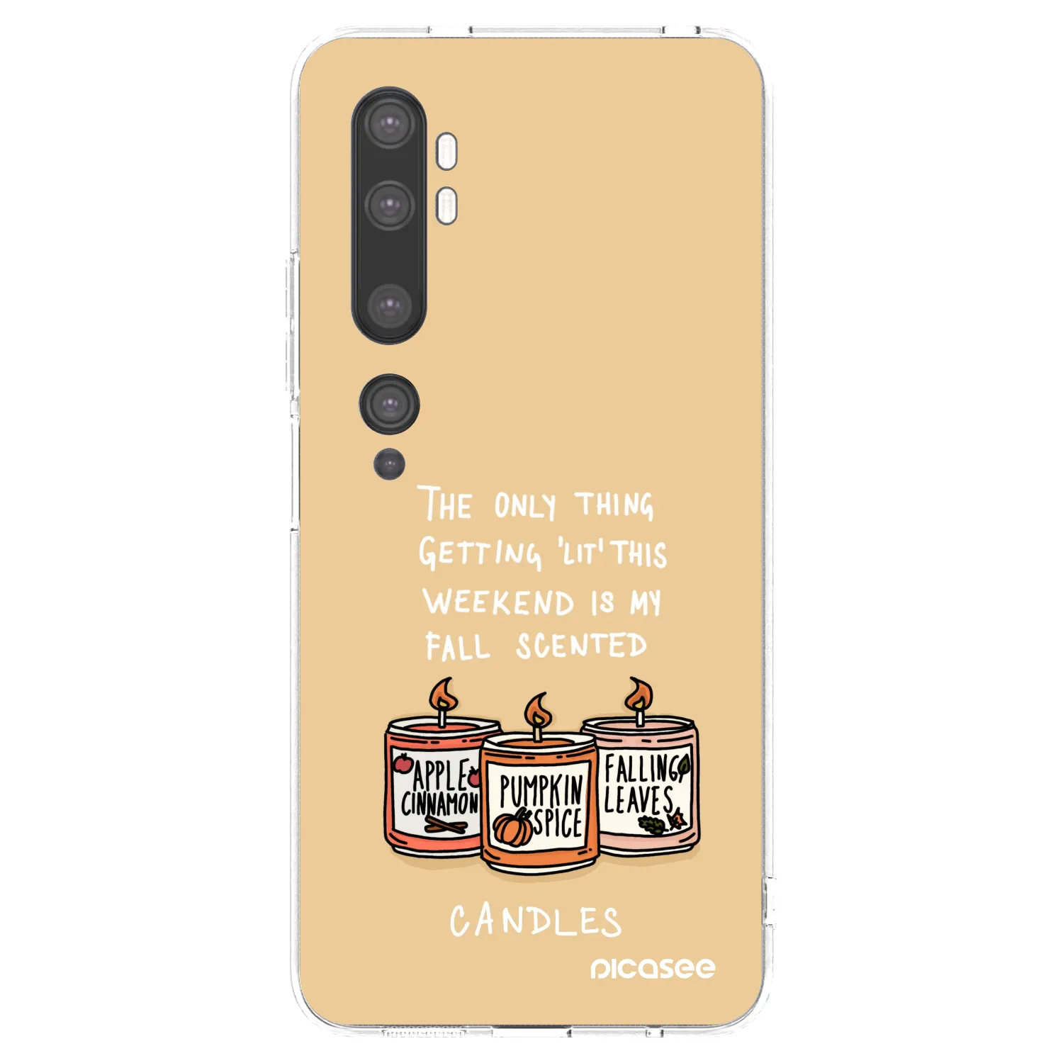 Picasee husă transparentă din silicon pentru Xiaomi Mi Note 10 (Pro) - Candles