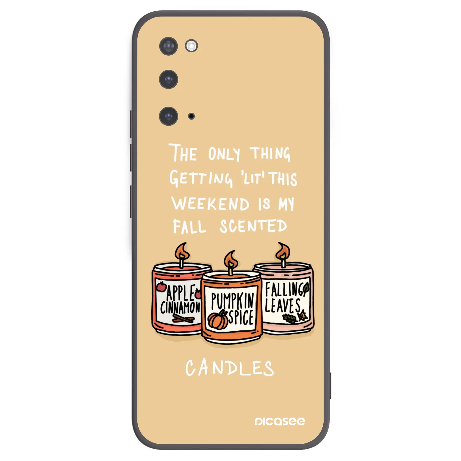 Picasee husă neagră din silicon pentru Samsung Galaxy S20 G980F - Candles