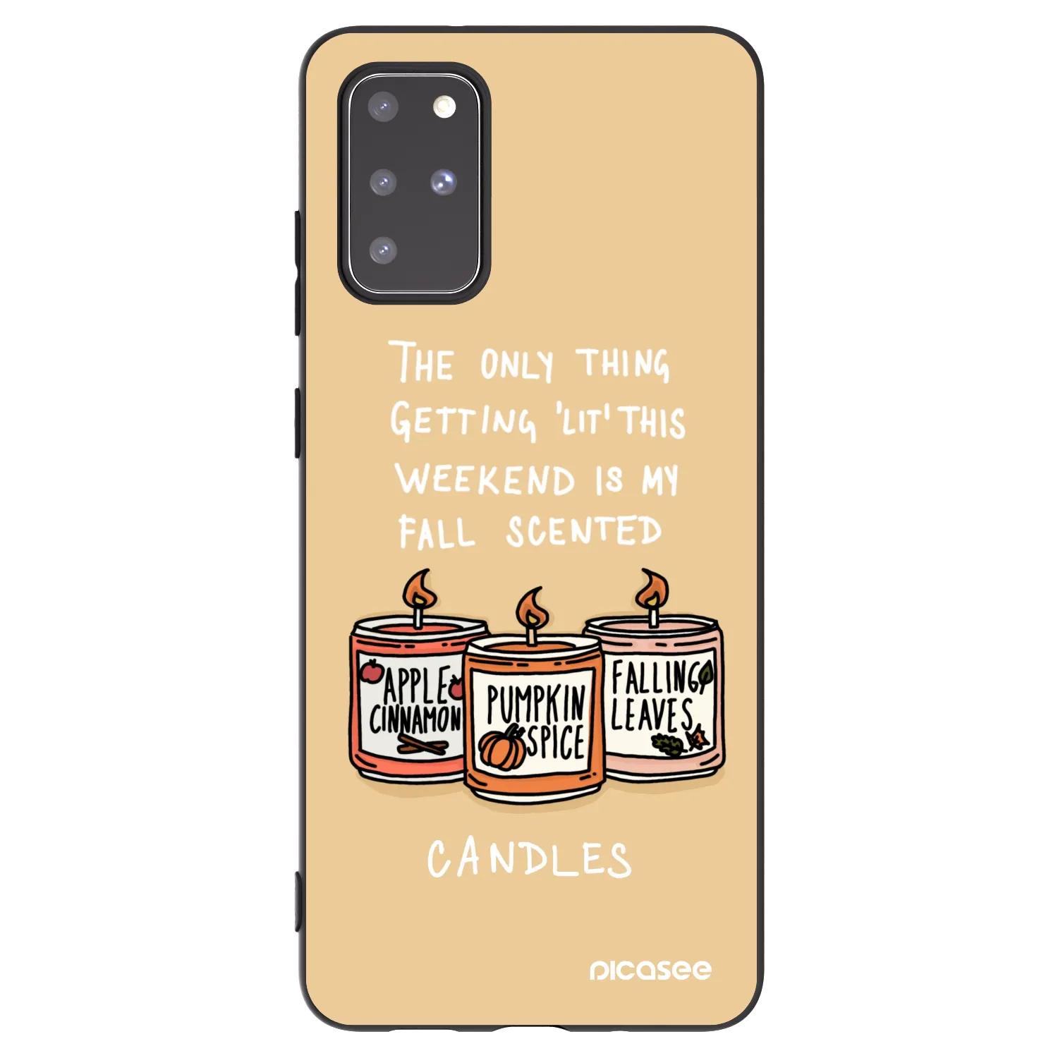 Picasee husă neagră din silicon pentru Samsung Galaxy S20+ G985F - Candles