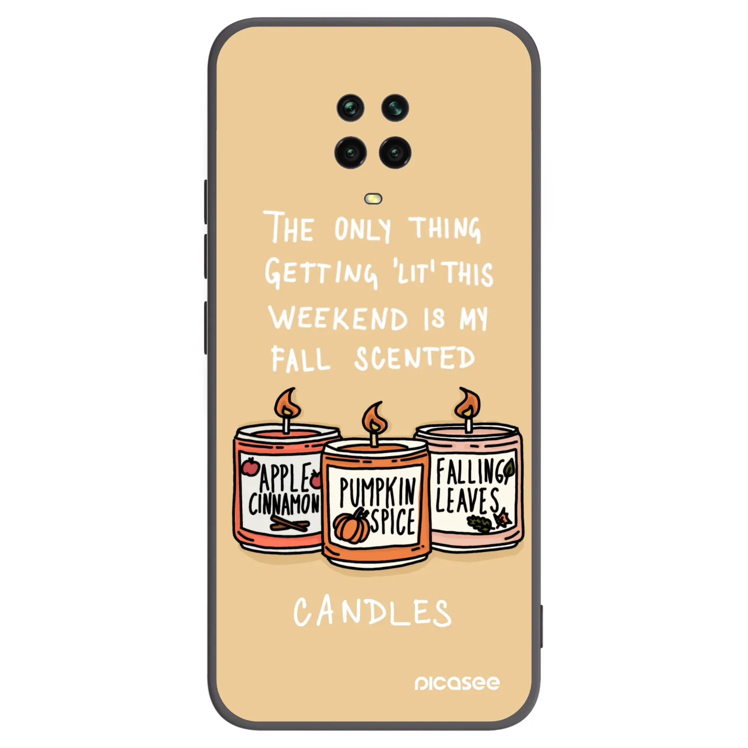 Picasee husă neagră din silicon pentru Xiaomi Redmi Note 9 Pro - Candles