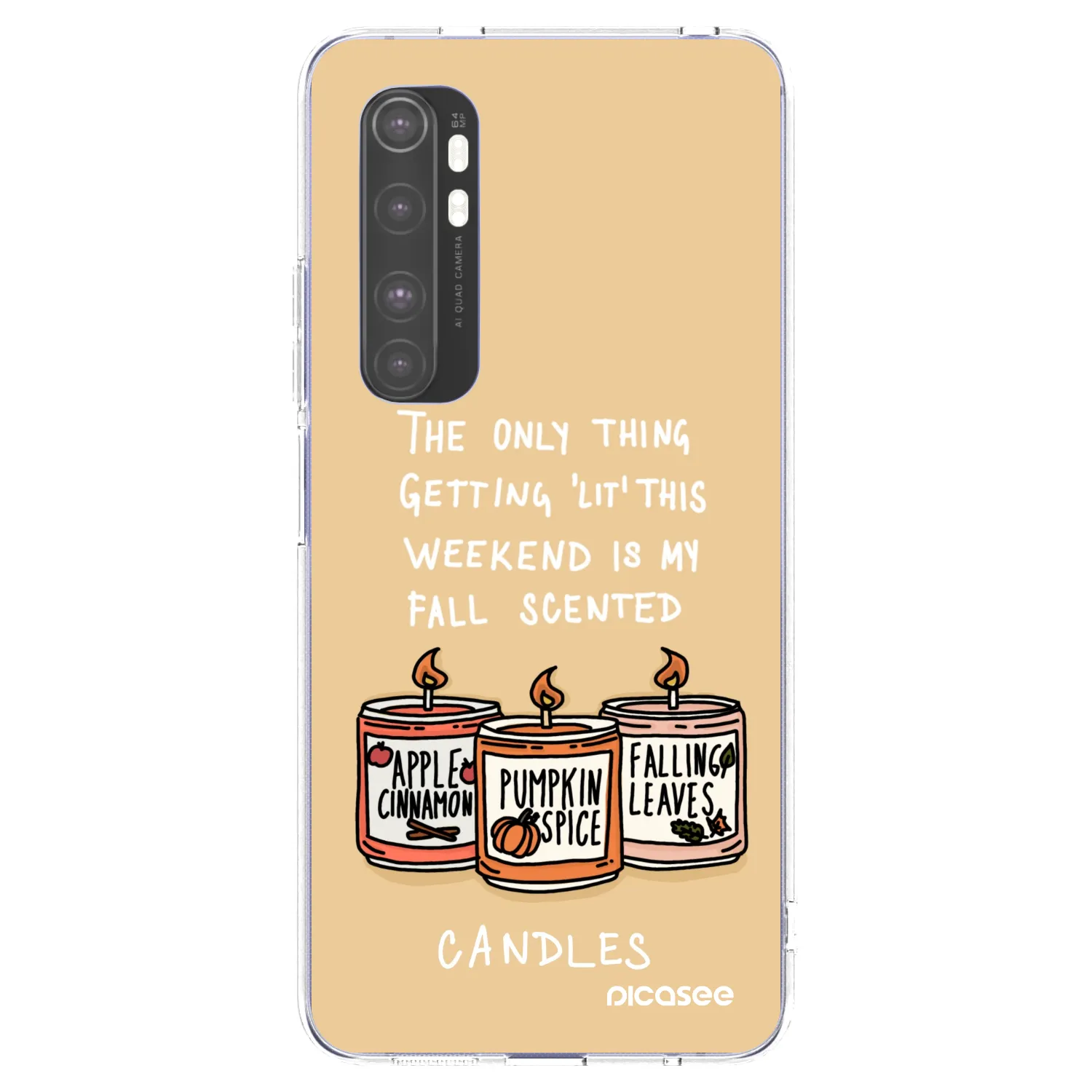 Picasee husă transparentă din silicon pentru Xiaomi Mi Note 10 Lite - Candles