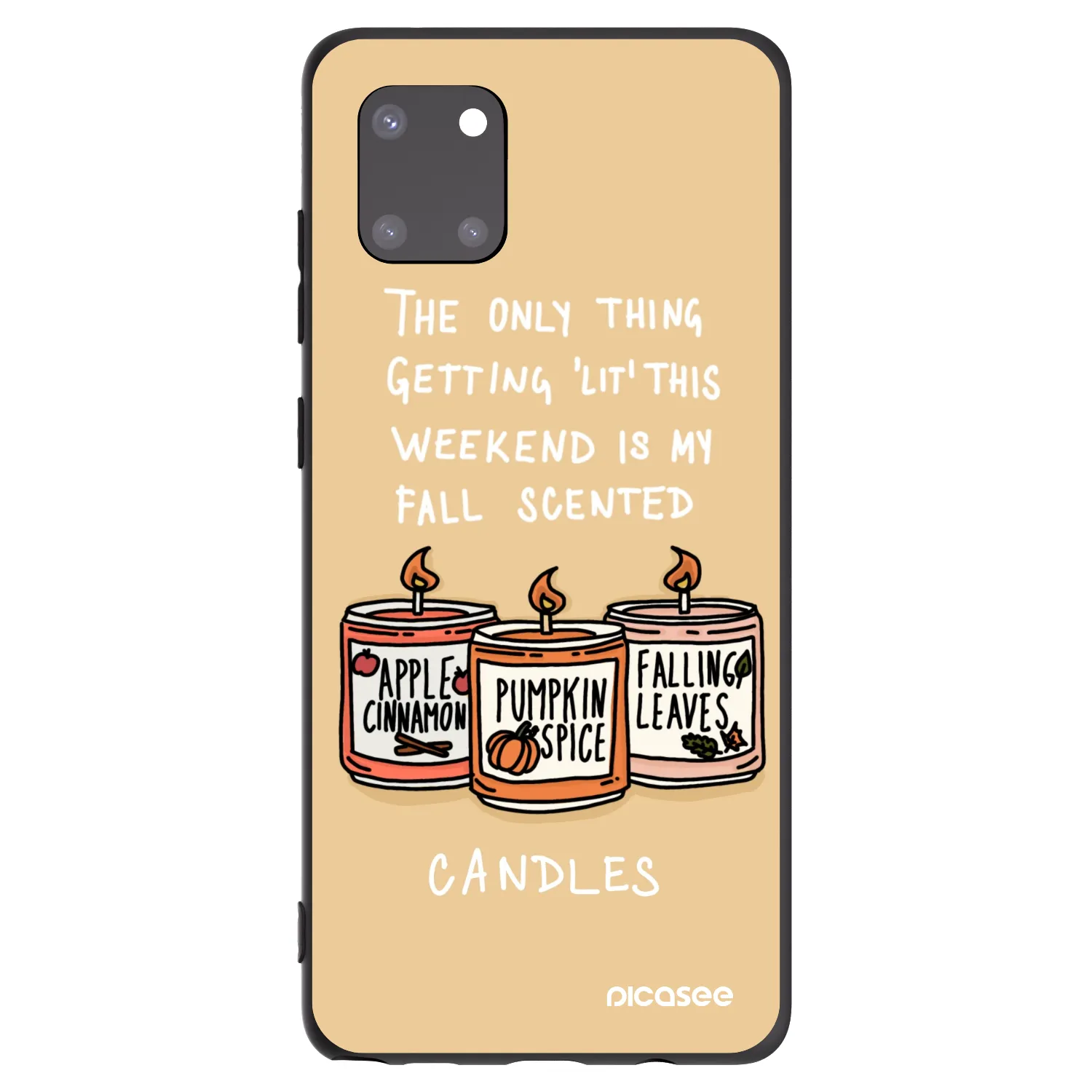 Picasee husă neagră din silicon pentru Samsung Galaxy Note 10 Lite N770F - Candles
