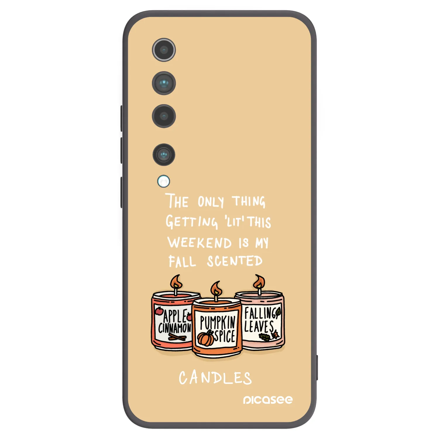 Picasee husă neagră din silicon pentru Xiaomi Mi 10 - Candles