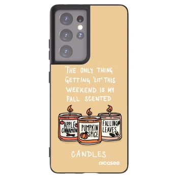 Picasee husă neagră din silicon pentru Samsung Galaxy S21 Ultra 5G G998B - Candles