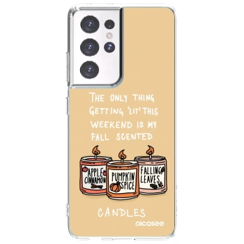 Picasee husă transparentă din silicon pentru Samsung Galaxy S21 Ultra 5G G998B - Candles