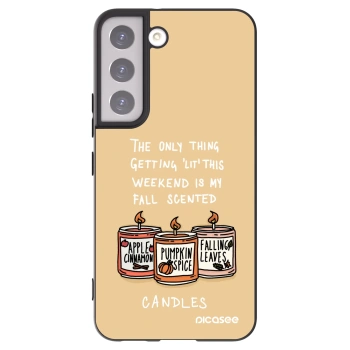 Picasee husă neagră din silicon pentru Samsung Galaxy S22 5G - Candles