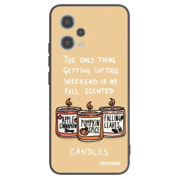 Picasee husă neagră din silicon pentru Xiaomi Redmi Note 12 5G - Candles