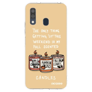 Picasee husă transparentă din silicon pentru Samsung Galaxy A40 A405F - Candles