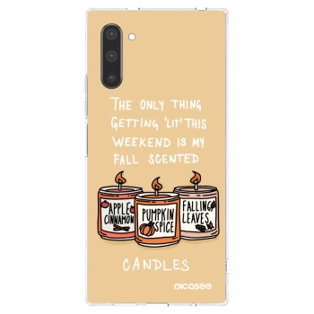 Picasee husă transparentă din silicon pentru Samsung Galaxy Note 10 N970F - Candles