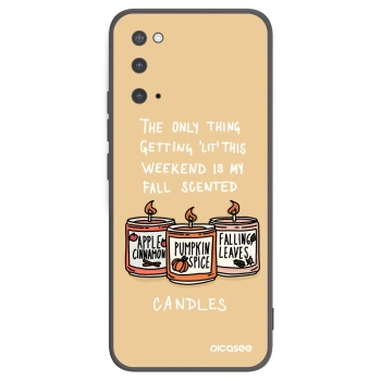 Picasee husă neagră din silicon pentru Samsung Galaxy S20 G980F - Candles