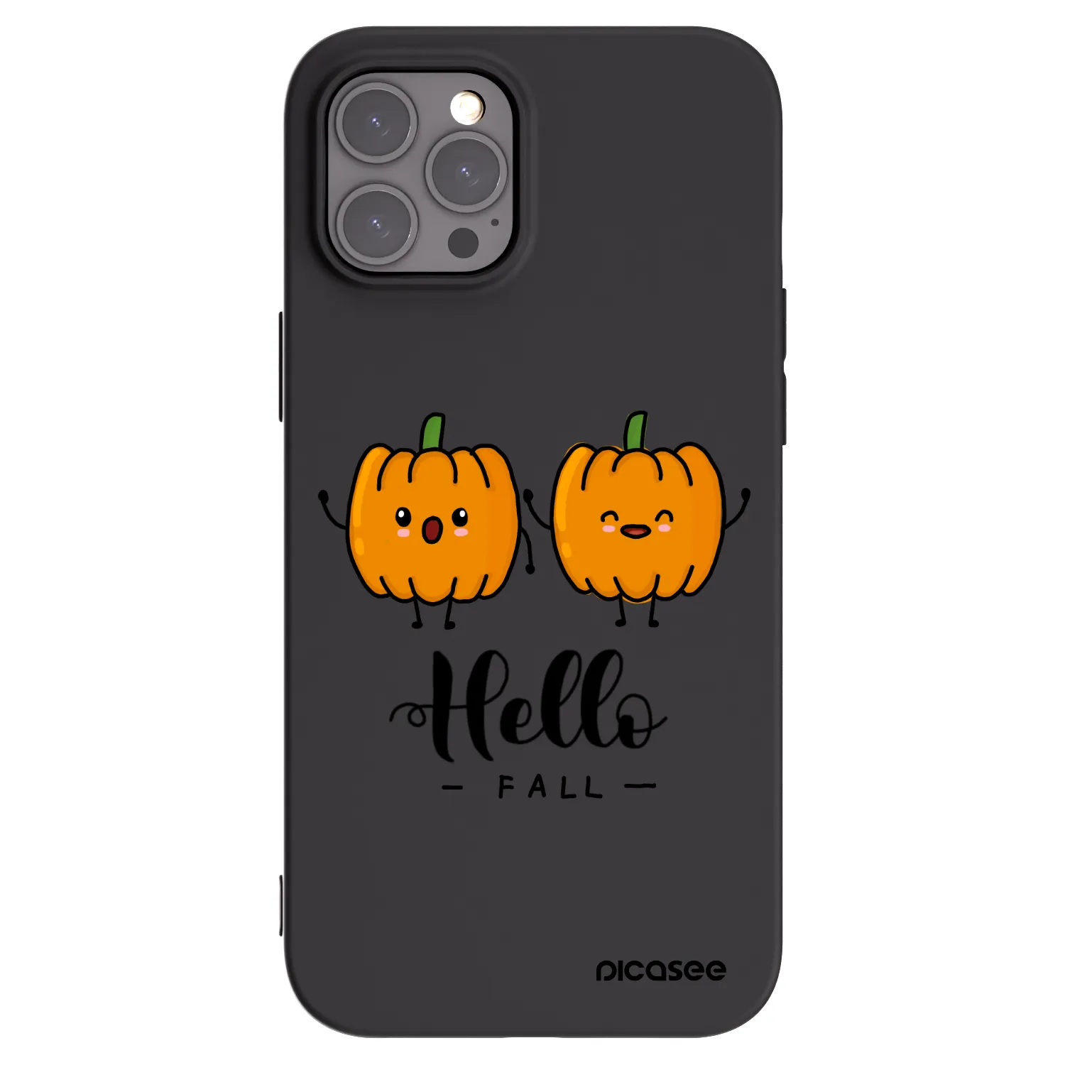 Picasee husă neagră din silicon pentru Apple iPhone 12 Pro Max - Hallo Fall