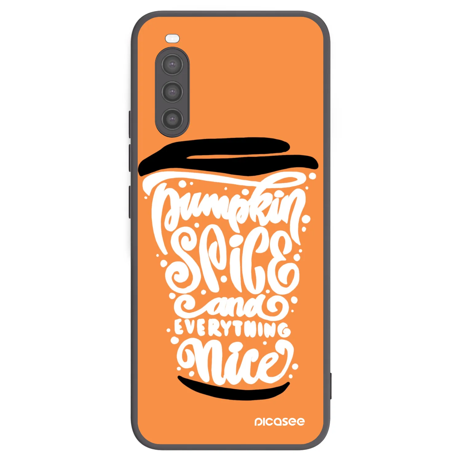 Picasee husă neagră din silicon pentru Sony Xperia 10 II - Pumpkin coffee