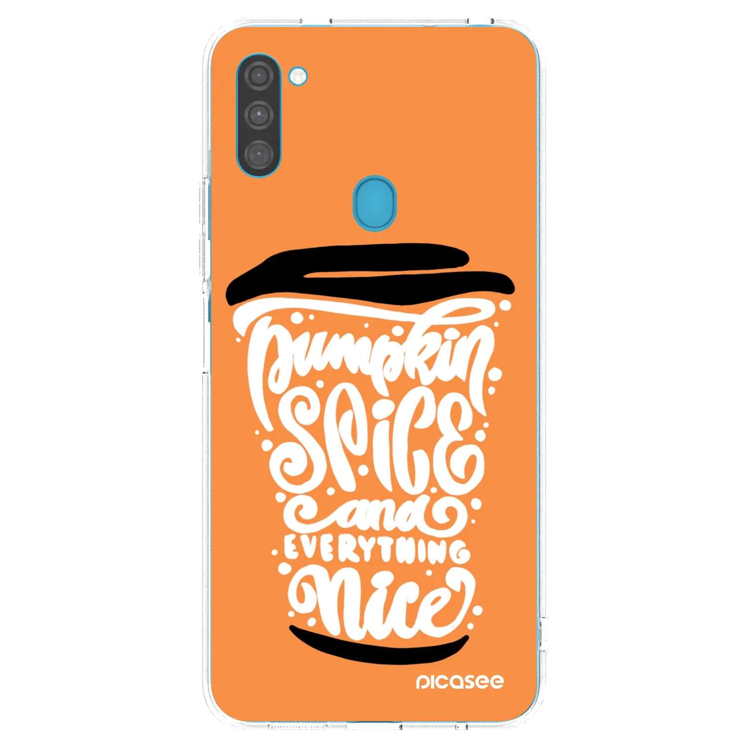 Picasee husă transparentă din silicon pentru Samsung Galaxy M11 - Pumpkin coffee