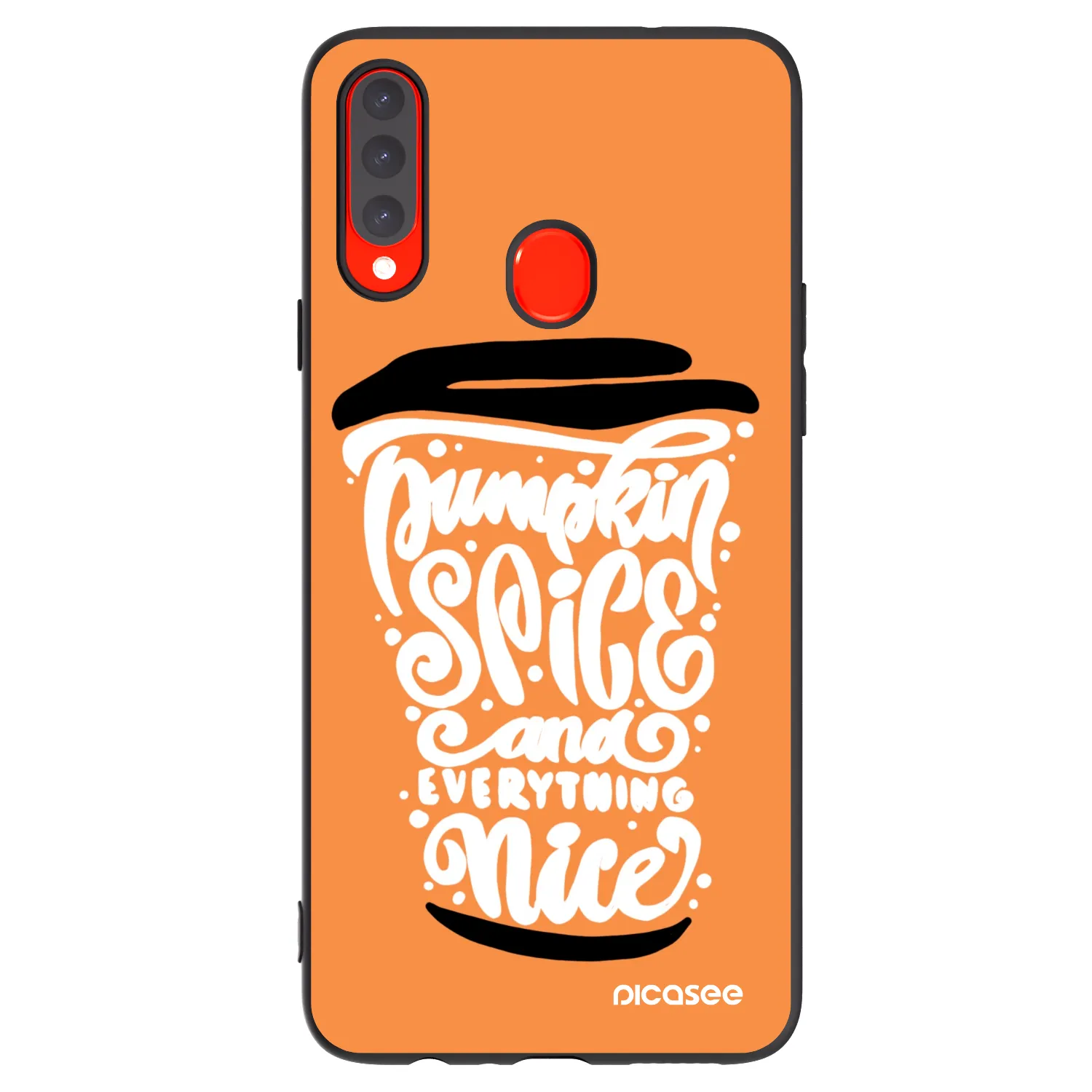 Picasee husă neagră din silicon pentru Samsung Galaxy A20s - Pumpkin coffee