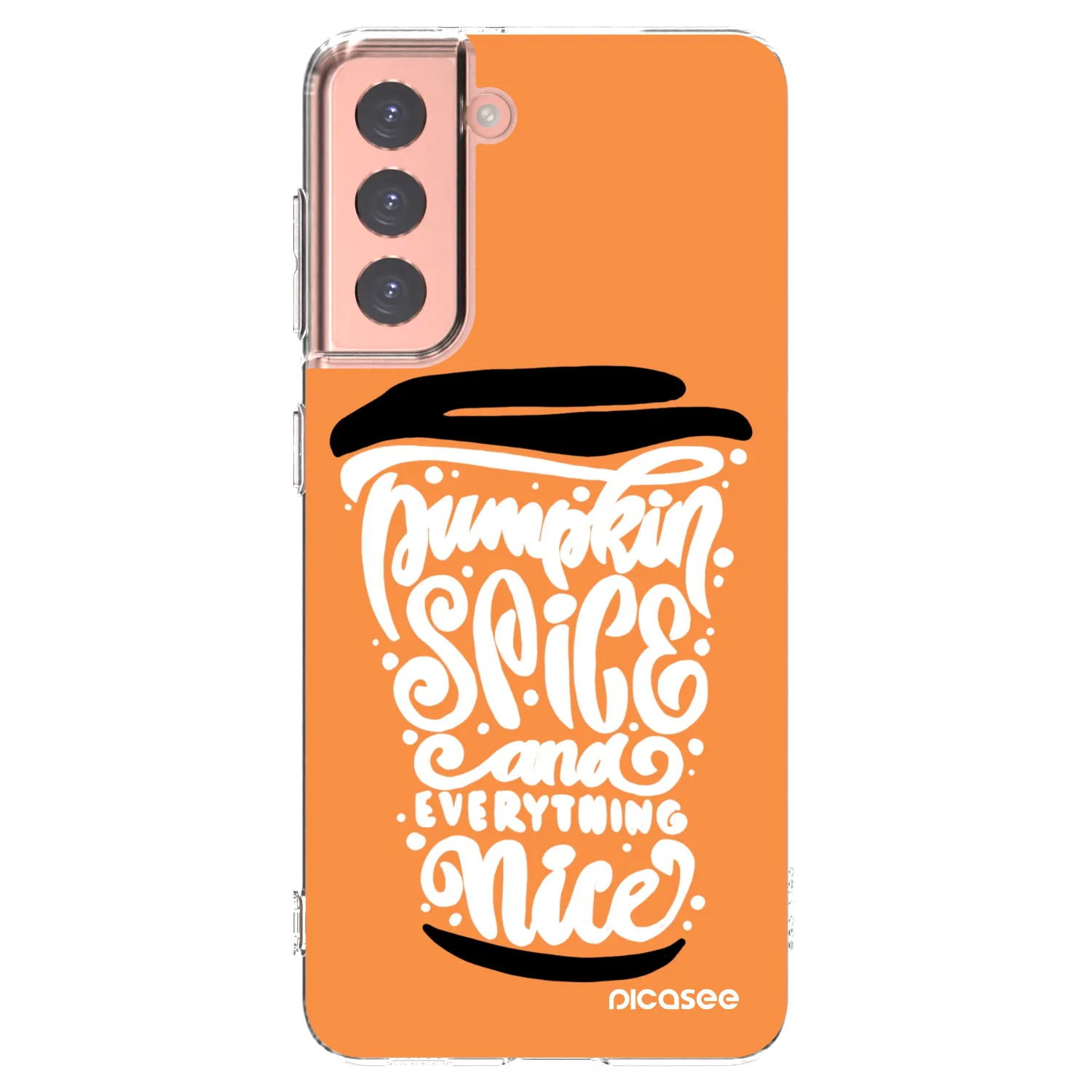 Picasee husă transparentă din silicon pentru Samsung Galaxy S21 5G G991B - Pumpkin coffee