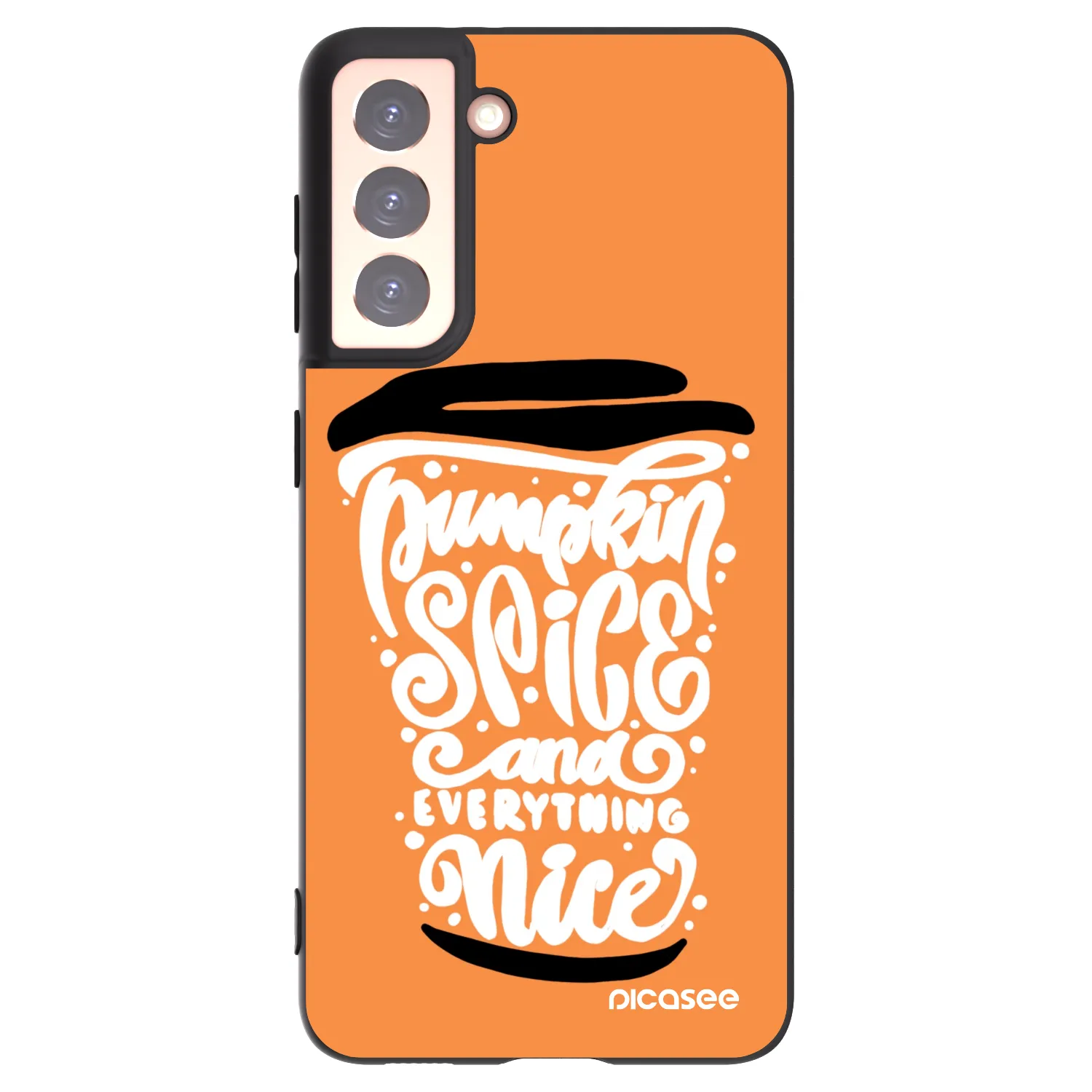 Picasee husă neagră din silicon pentru Samsung Galaxy S21 5G G991B - Pumpkin coffee