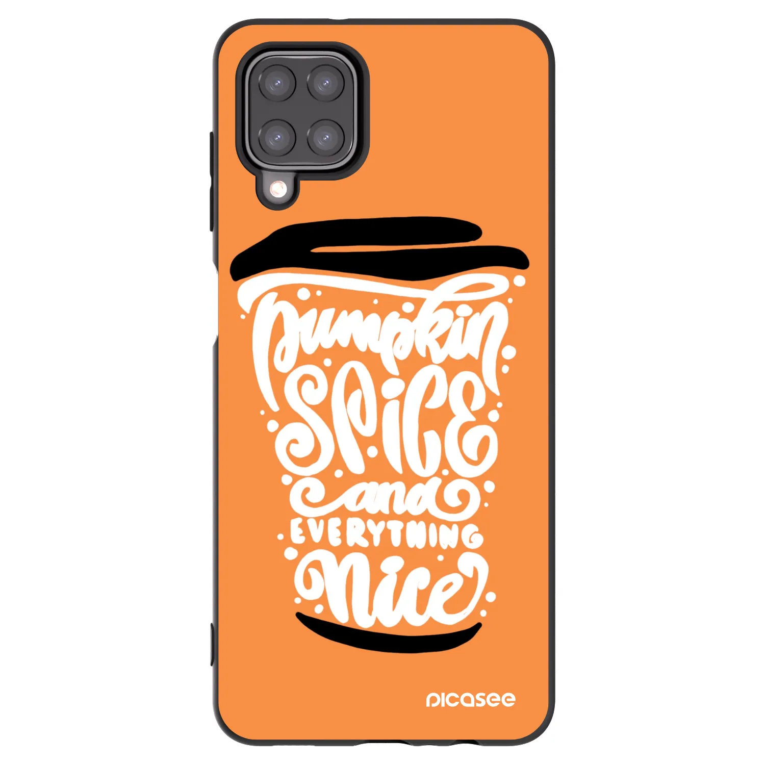 Picasee husă neagră din silicon pentru Samsung Galaxy A12 A125F - Pumpkin coffee