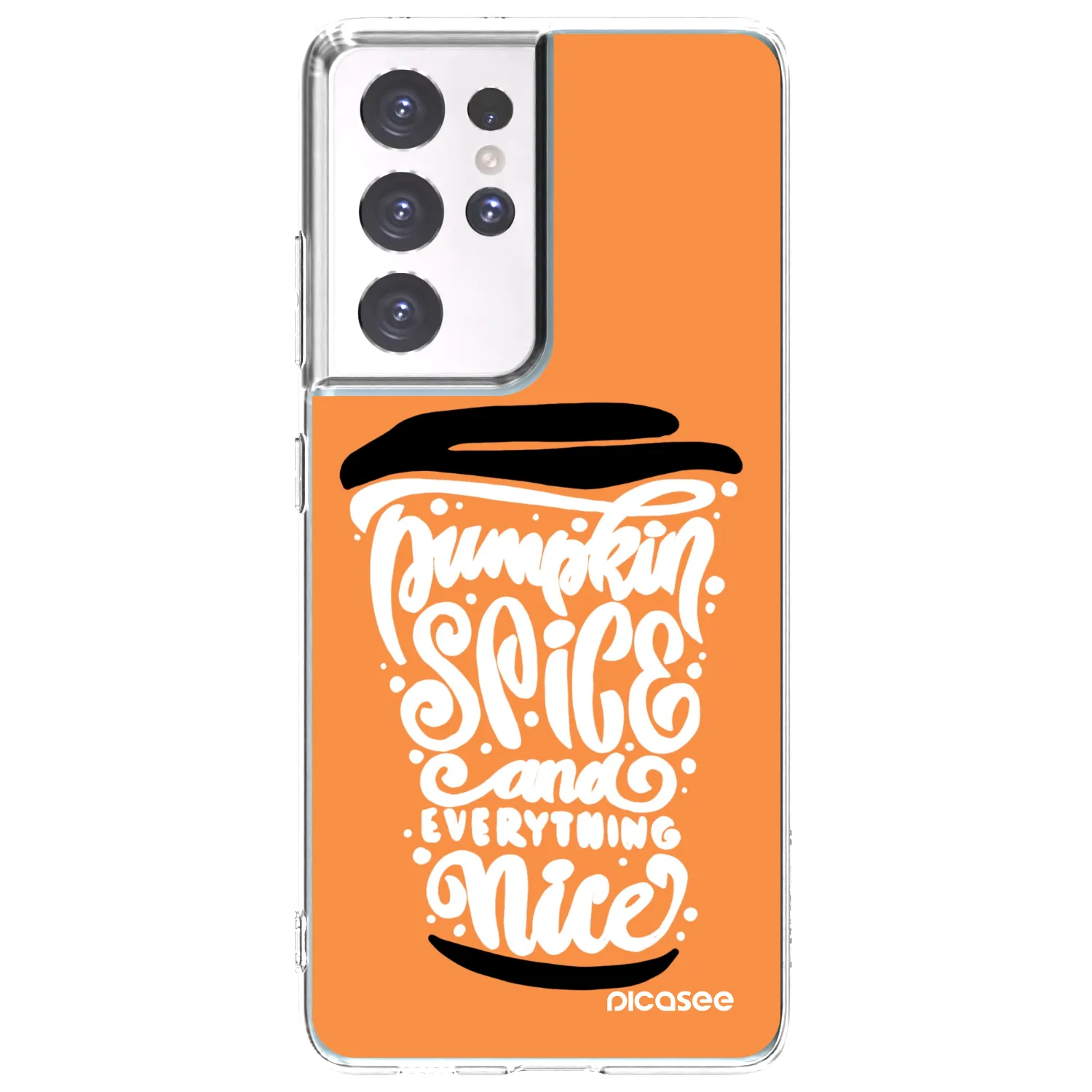 Picasee husă transparentă din silicon pentru Samsung Galaxy S21 Ultra 5G G998B - Pumpkin coffee