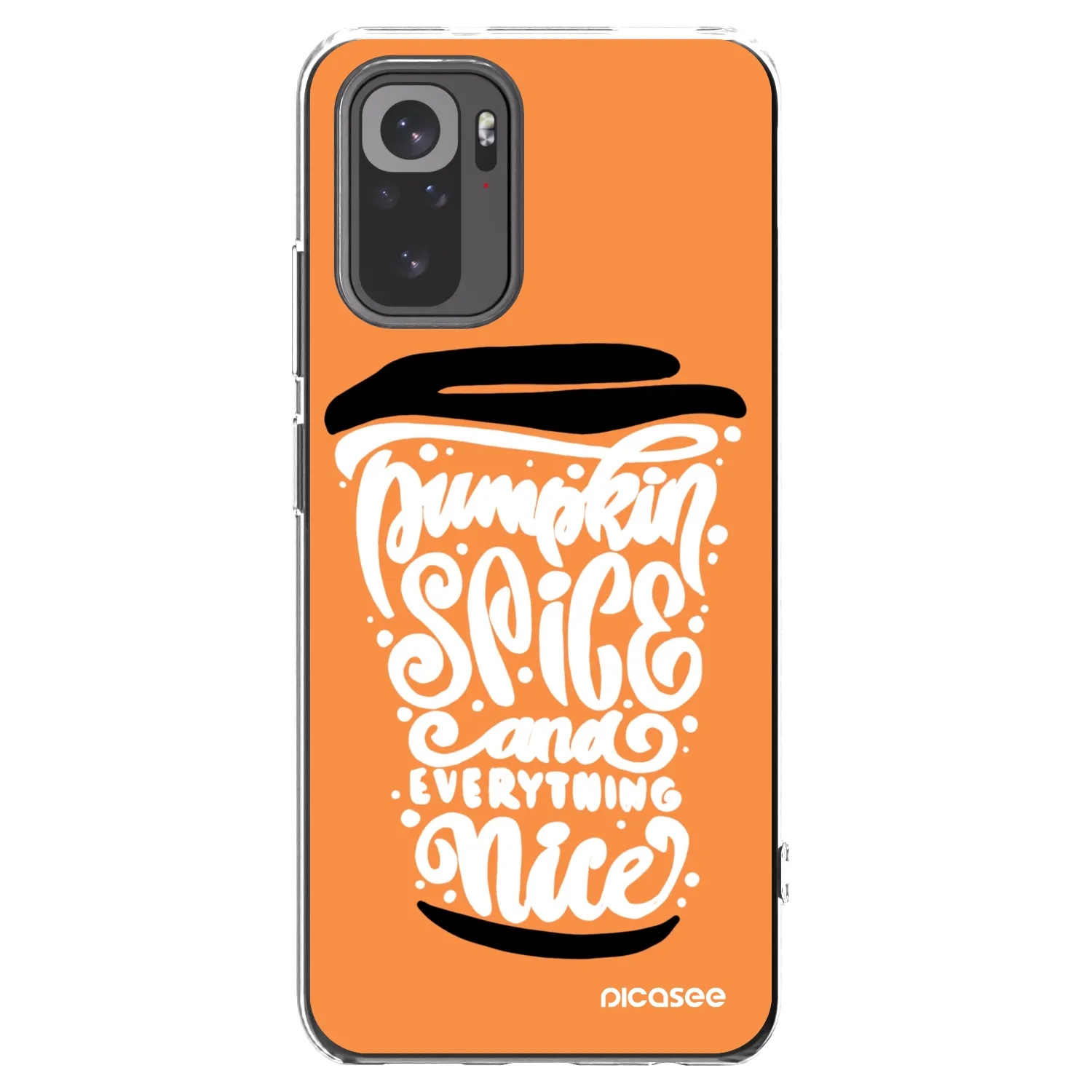 Picasee husă transparentă din silicon pentru Xiaomi Redmi Note 10 - Pumpkin coffee