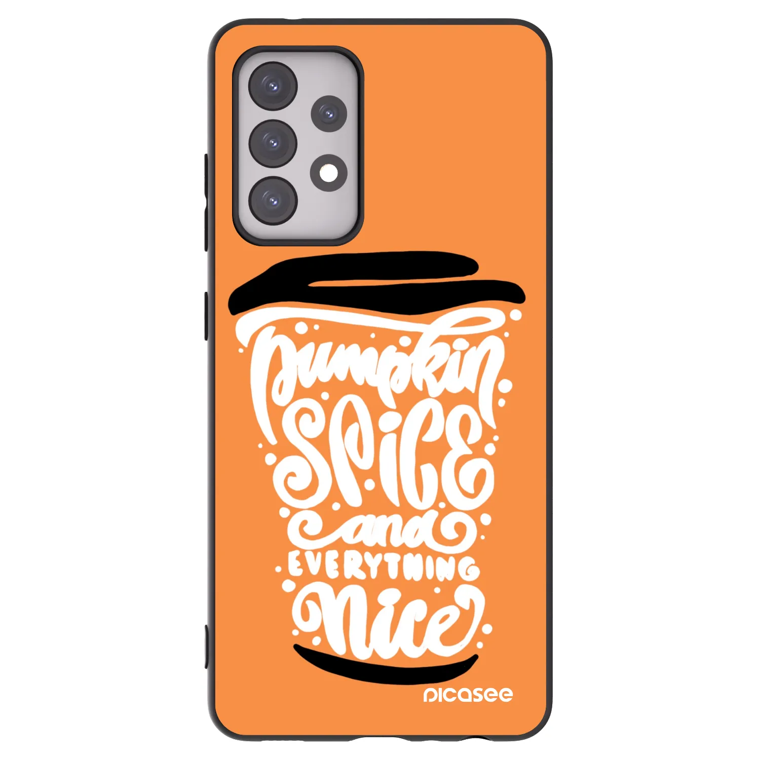 Picasee husă neagră din silicon pentru Samsung Galaxy A52 5G A525F - Pumpkin coffee
