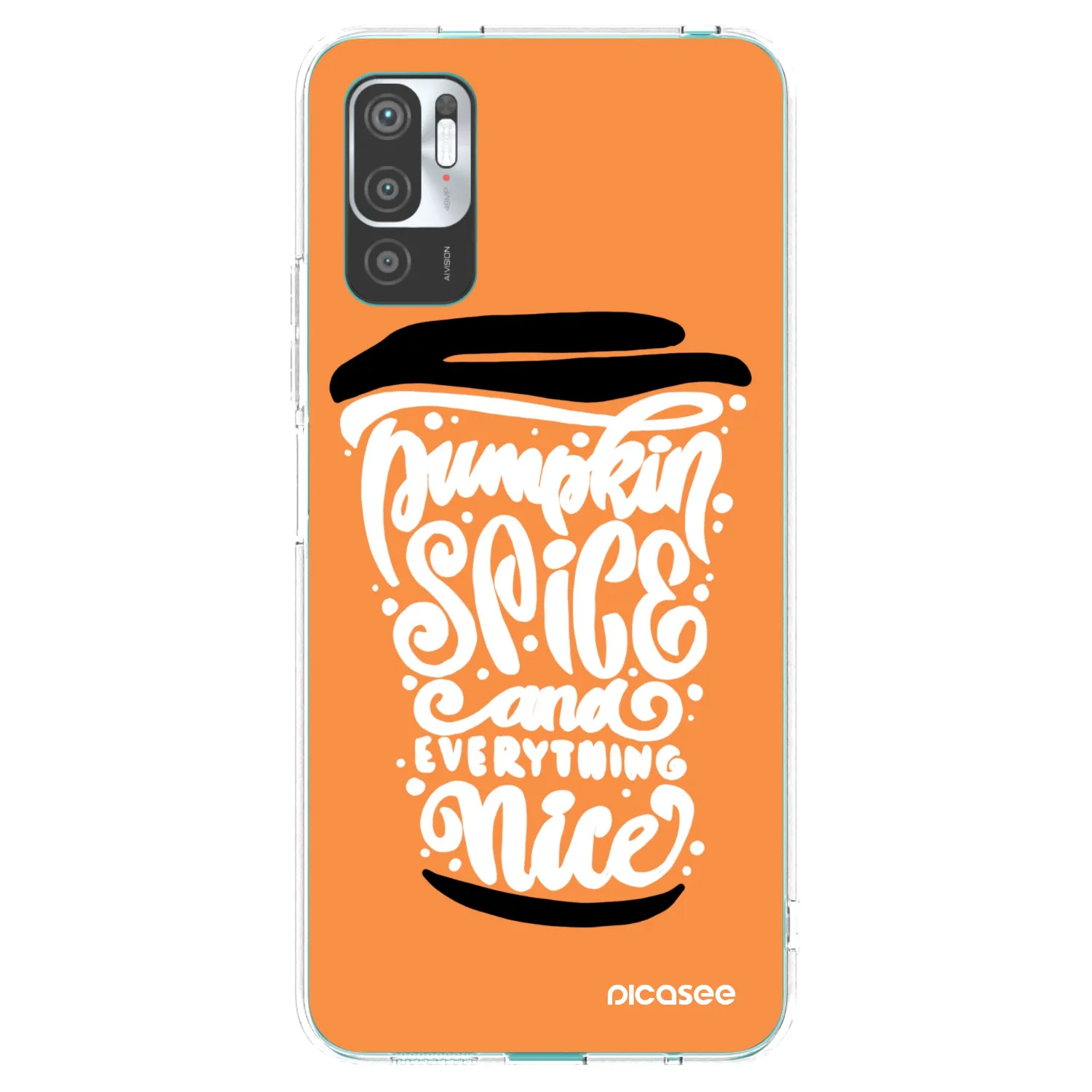 Picasee husă transparentă din silicon pentru Xiaomi Redmi Note 10 5G - Pumpkin coffee