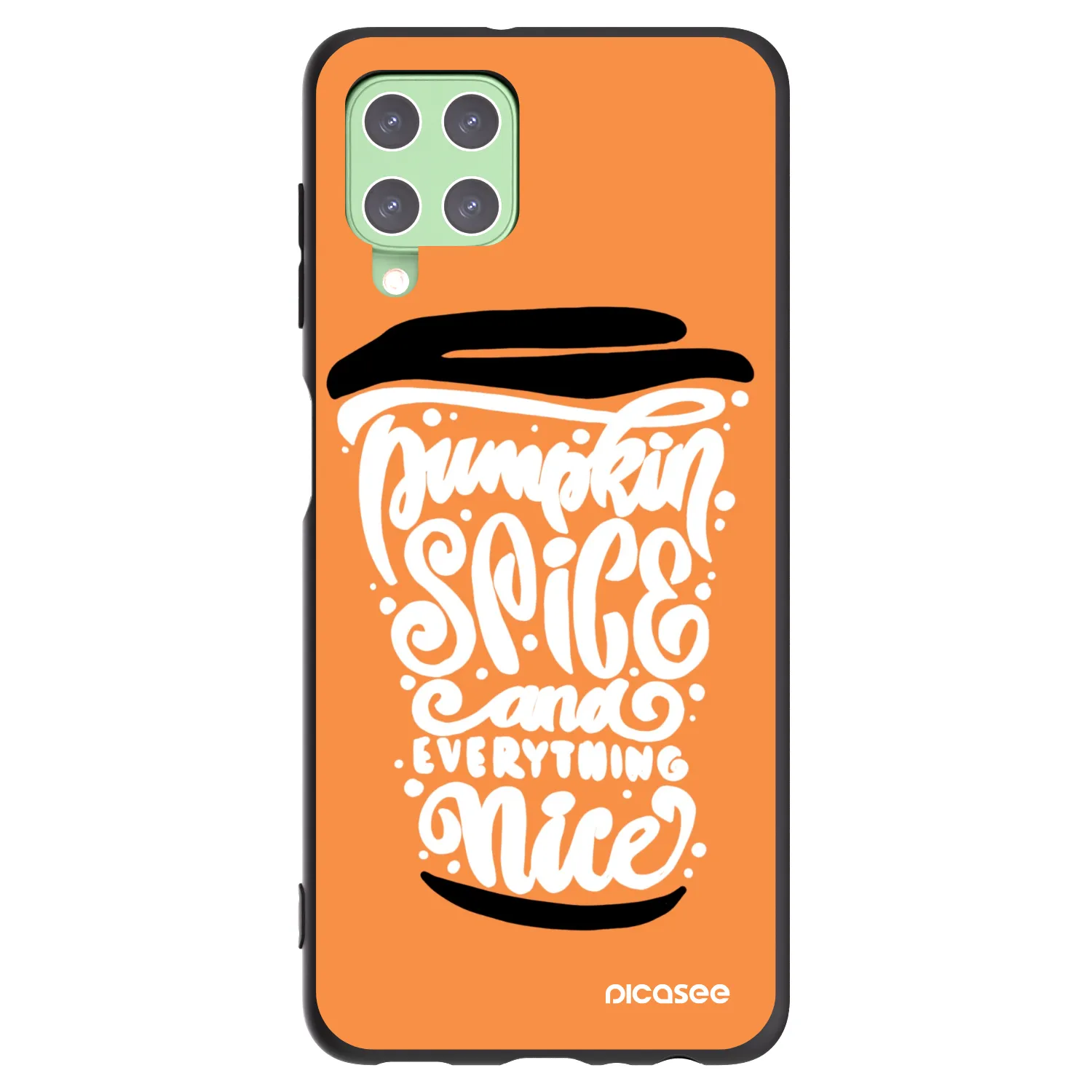 Picasee husă neagră din silicon pentru Samsung Galaxy A22 A225F 4G - Pumpkin coffee