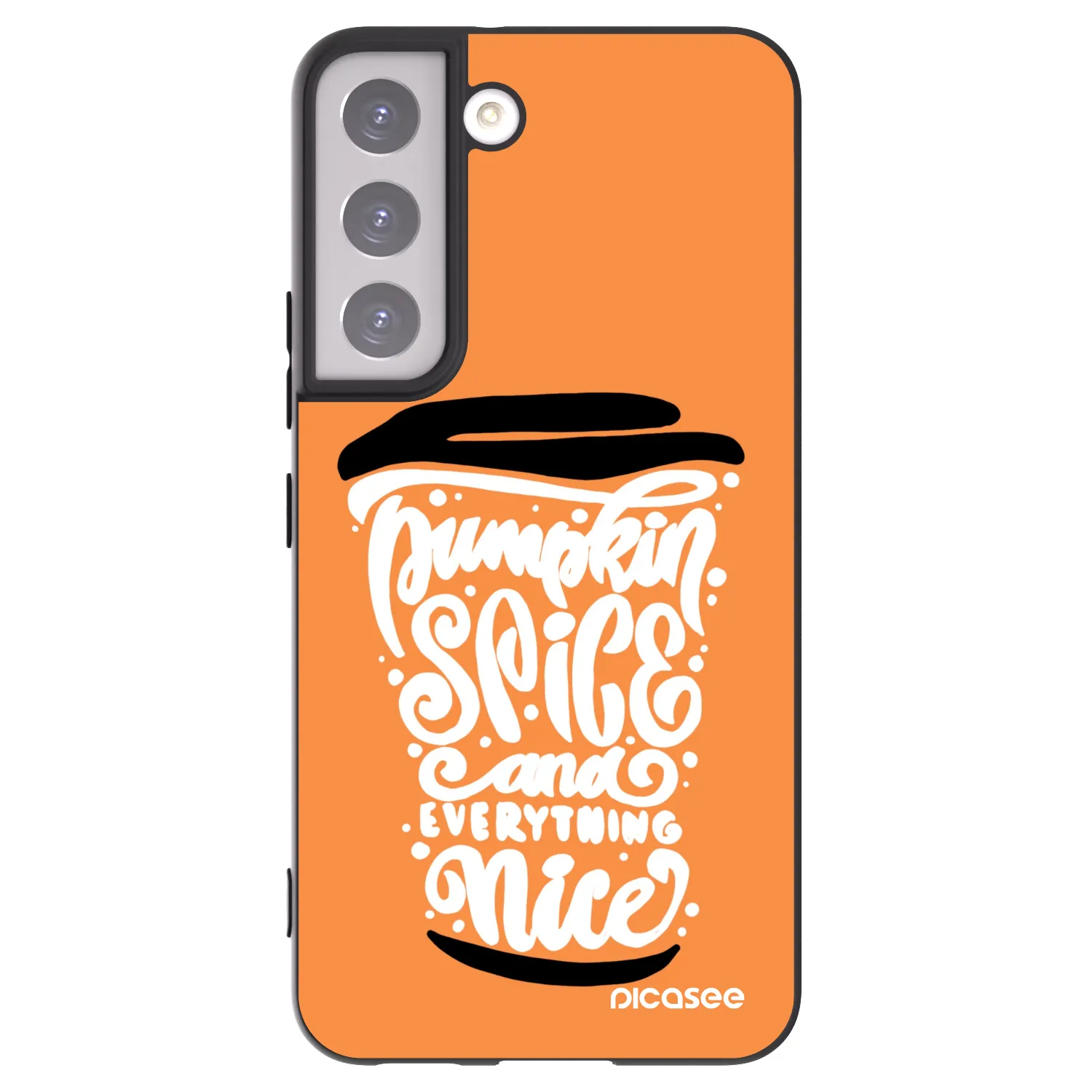 Picasee husă neagră din silicon pentru Samsung Galaxy S22 5G - Pumpkin coffee