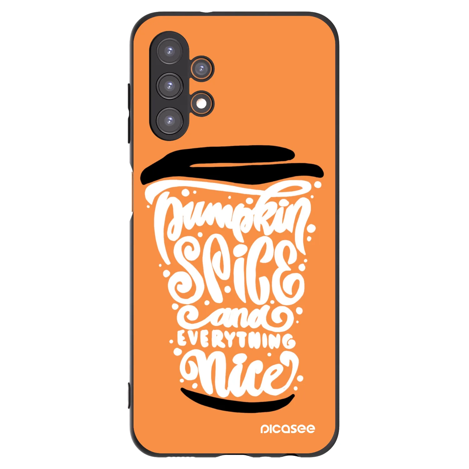 Picasee husă neagră din silicon pentru Samsung Galaxy A13 4G A135 - Pumpkin coffee