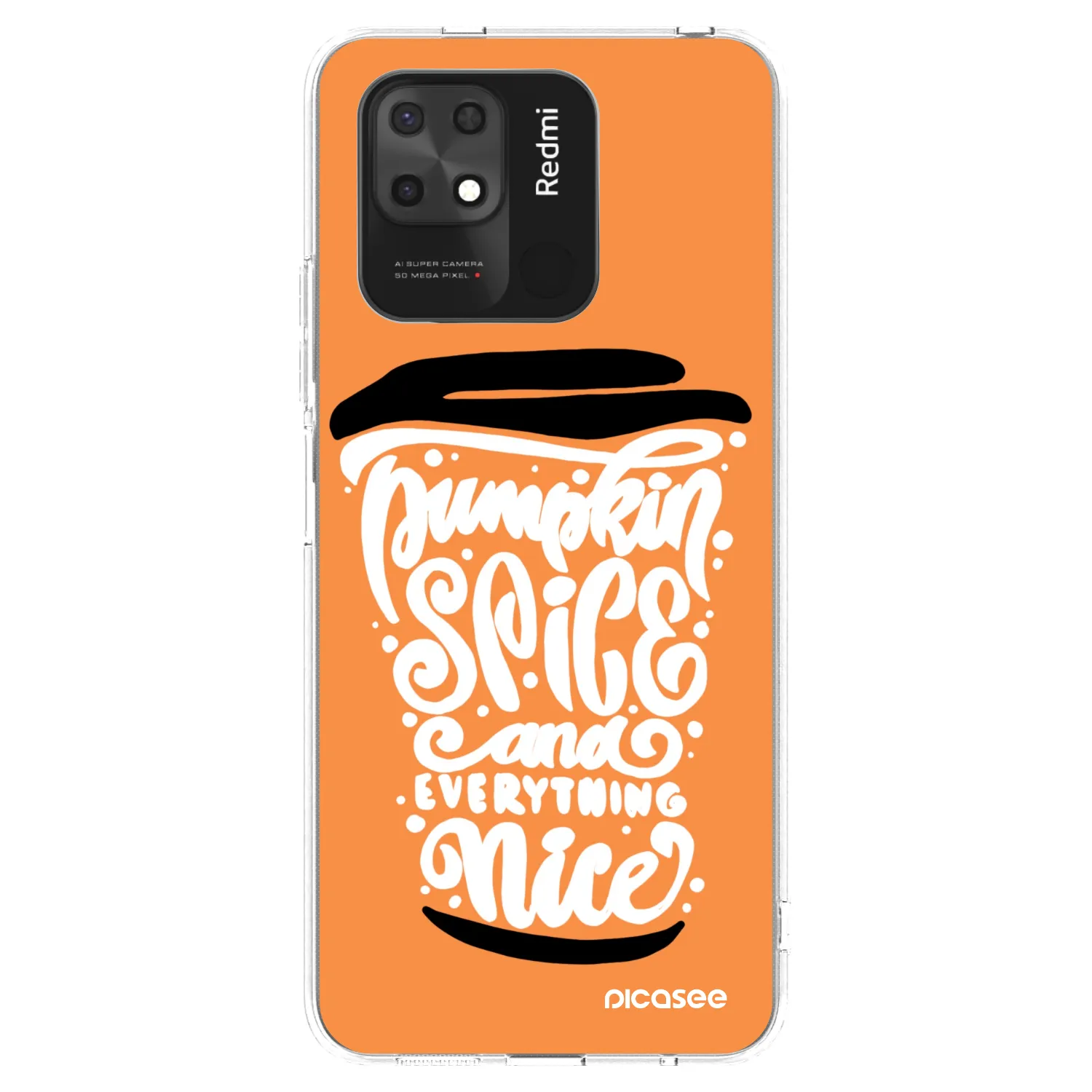 Picasee husă transparentă din silicon pentru Xiaomi Redmi 10C - Pumpkin coffee
