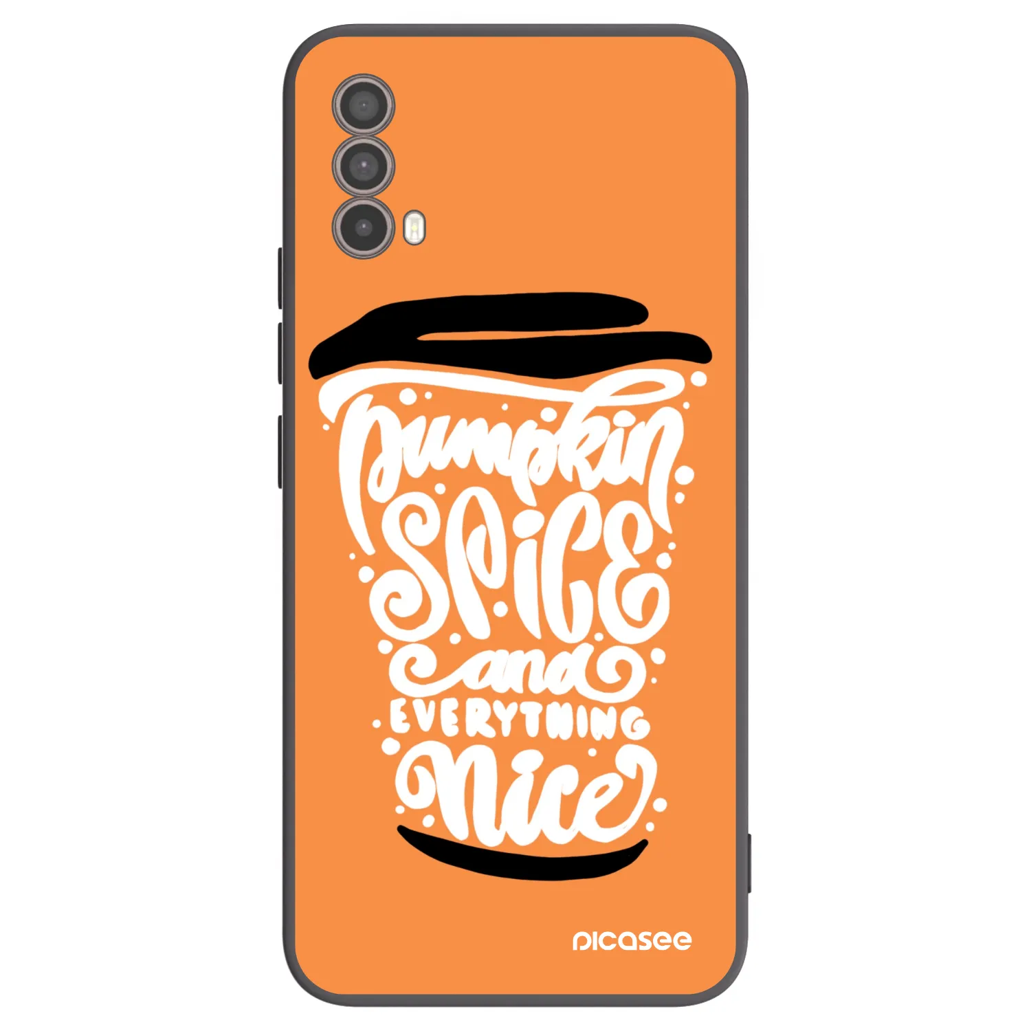 Picasee husă neagră din silicon pentru Motorola Moto E40 - Pumpkin coffee