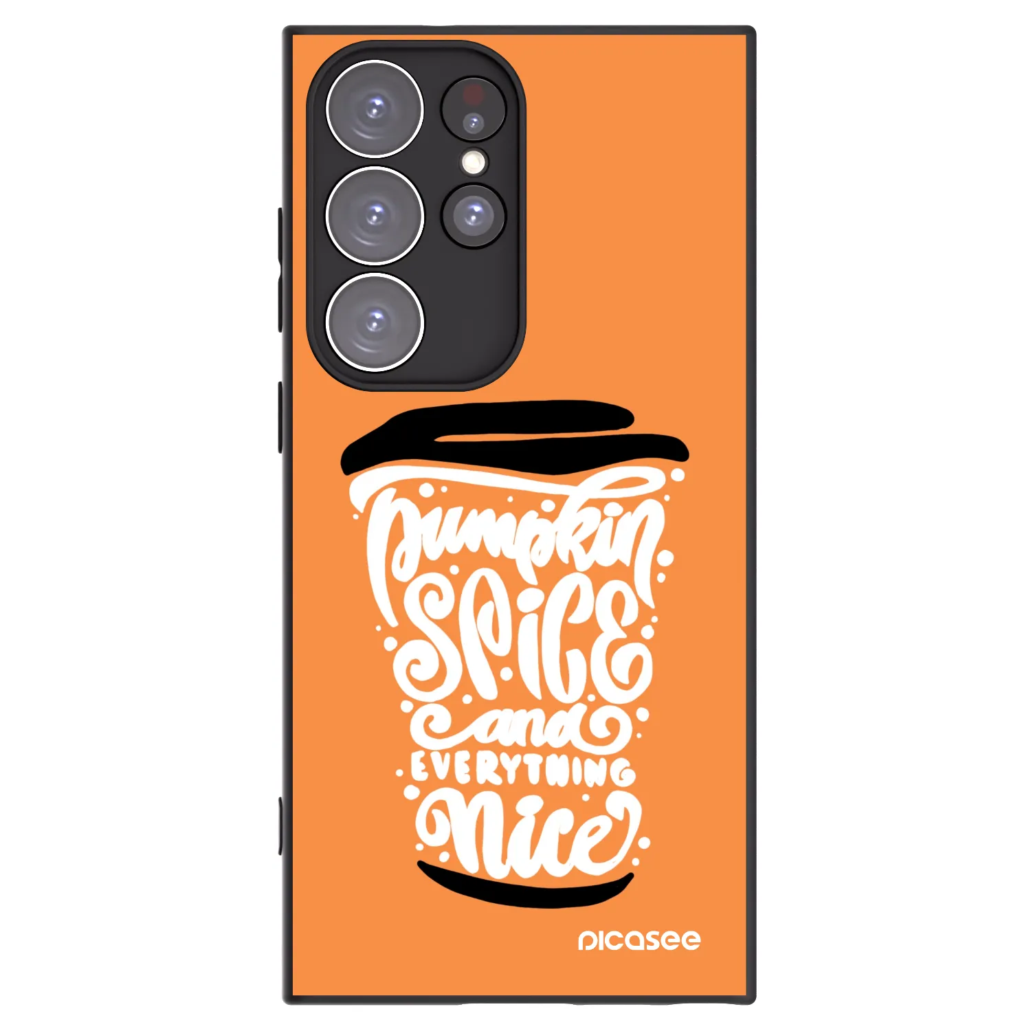 Picasee husă neagră din silicon pentru Samsung Galaxy S23 Ultra 5G - Pumpkin coffee