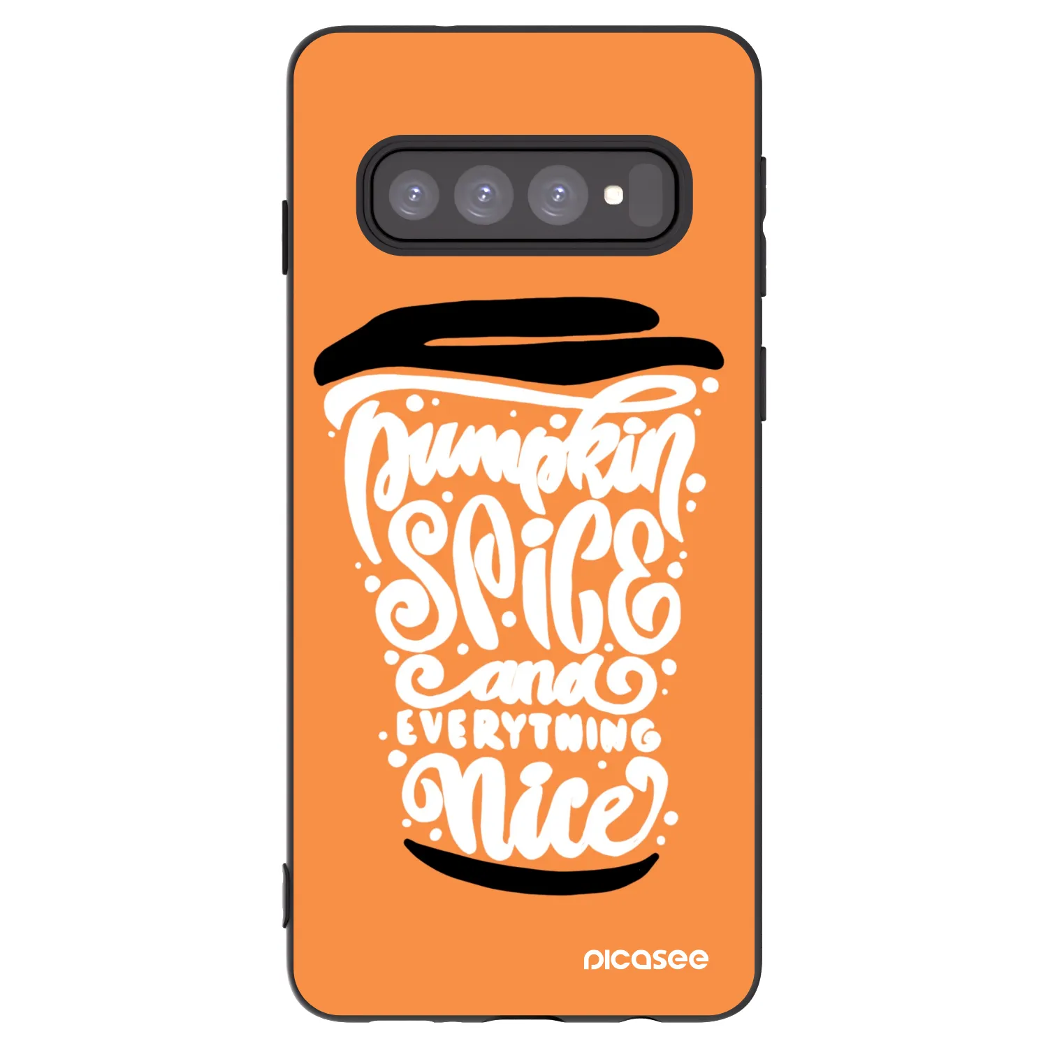 Picasee husă neagră din silicon pentru Samsung Galaxy S10 G973 - Pumpkin coffee