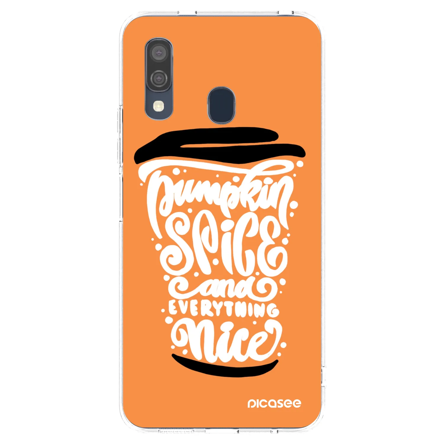 Picasee husă transparentă din silicon pentru Samsung Galaxy A40 A405F - Pumpkin coffee