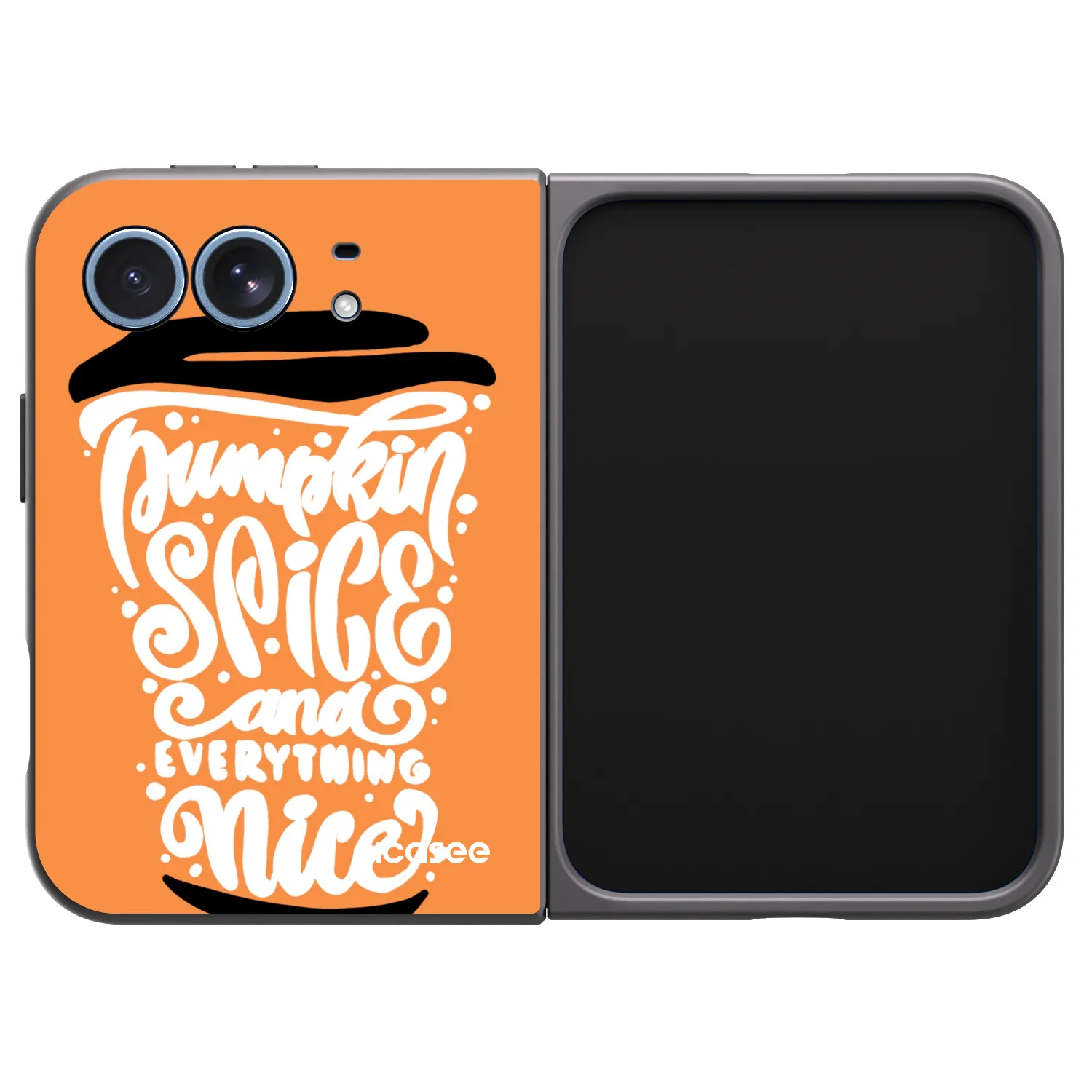 Picasee husă neagră din silicon pentru Apple iPhone Duo - Pumpkin coffee