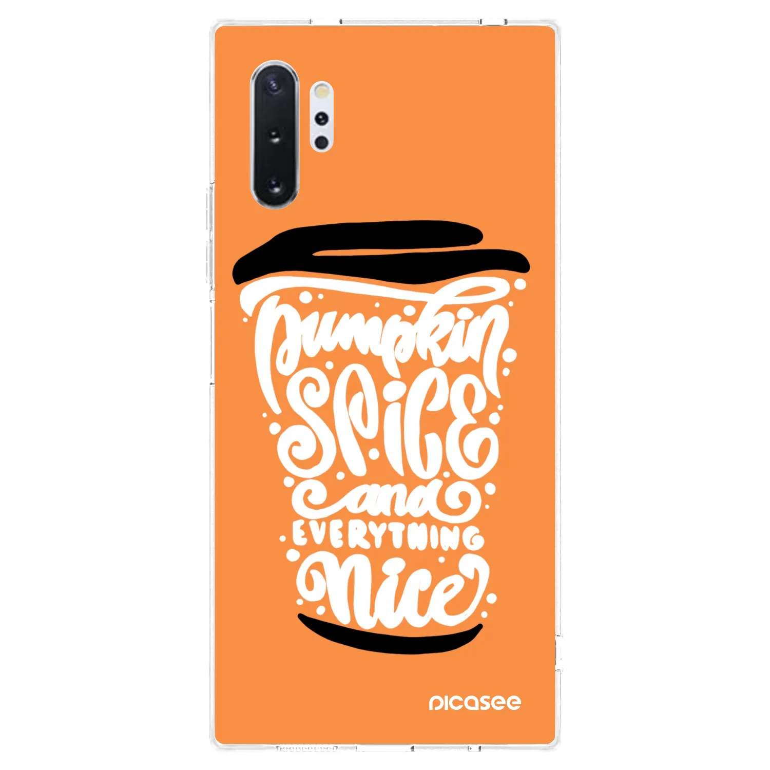 Picasee husă transparentă din silicon pentru Samsung Galaxy Note 10+ N975F - Pumpkin coffee
