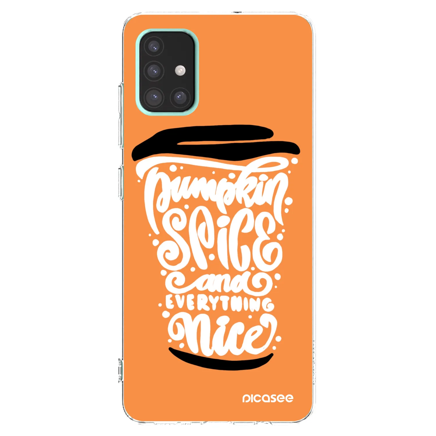 Picasee husă transparentă din silicon pentru Samsung Galaxy A51 A515F - Pumpkin coffee