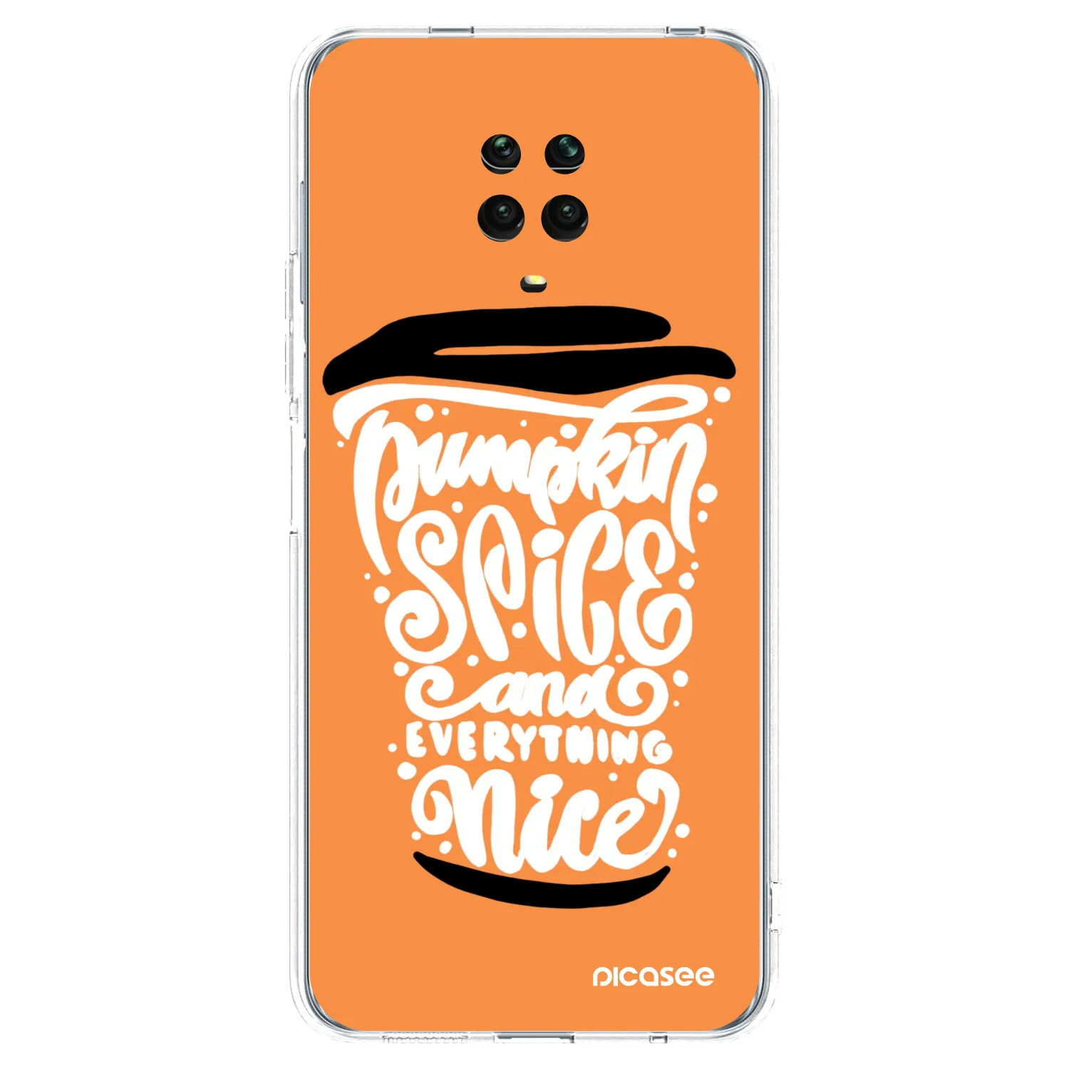 Picasee husă transparentă din silicon pentru Xiaomi Redmi Note 9 Pro - Pumpkin coffee