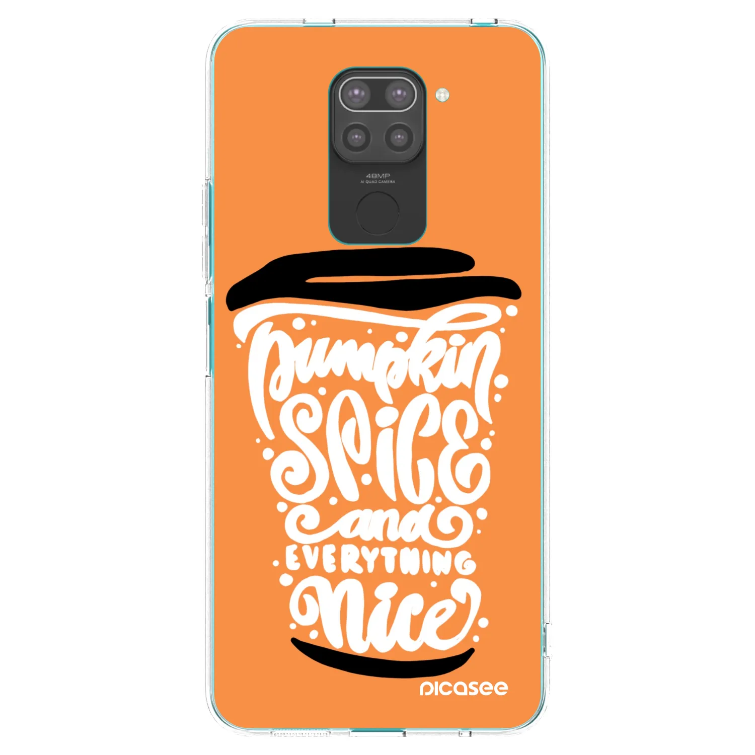 Picasee husă neagră din silicon pentru Xiaomi Redmi Note 9 - Pumpkin coffee