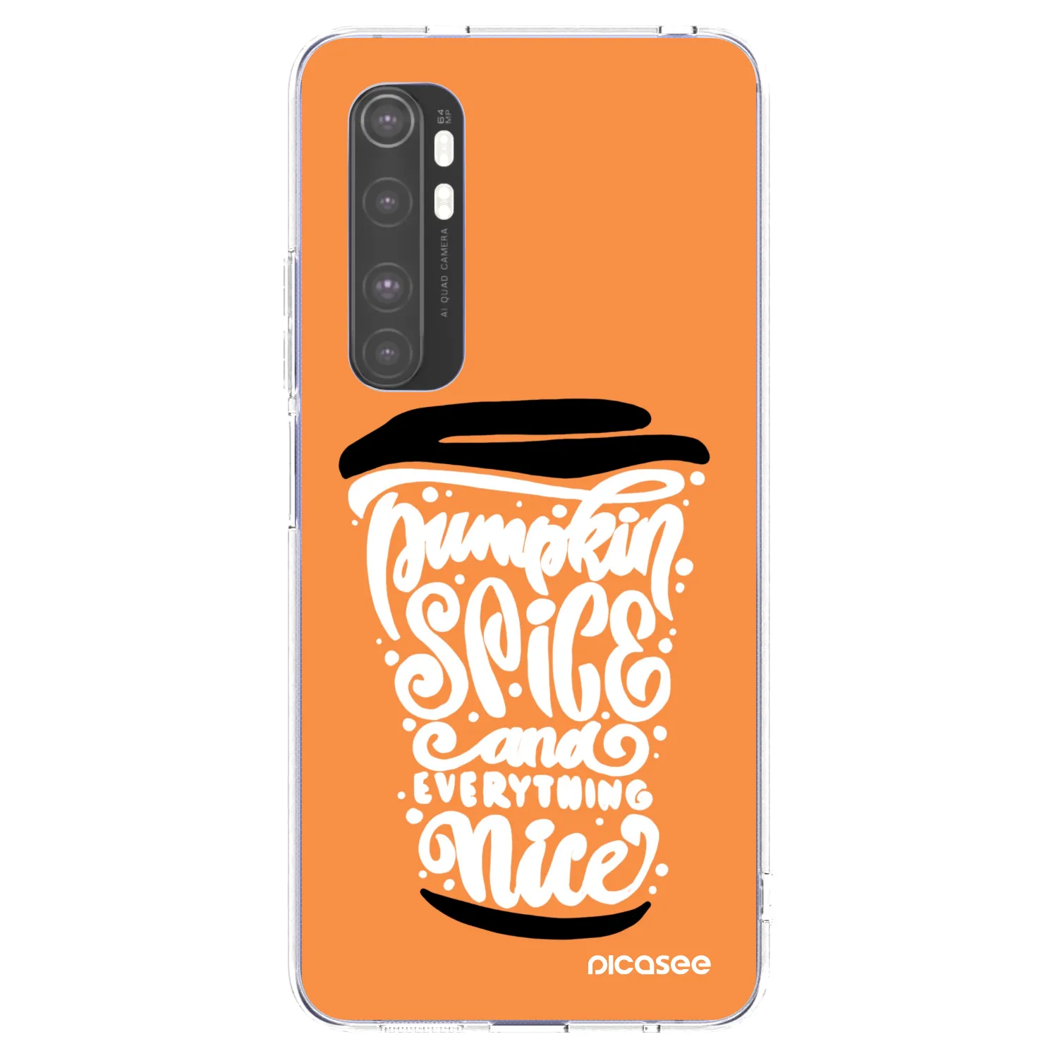 Picasee husă transparentă din silicon pentru Xiaomi Mi Note 10 Lite - Pumpkin coffee