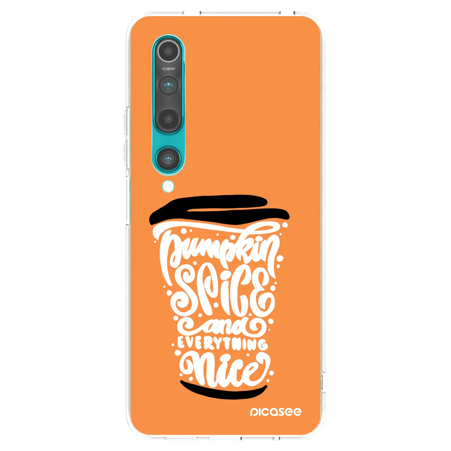 Picasee husă transparentă din silicon pentru Xiaomi Mi 10 - Pumpkin coffee