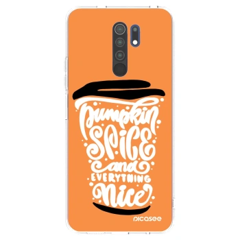 Picasee husă transparentă din silicon pentru Xiaomi Redmi 9 - Pumpkin coffee