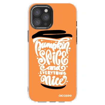 Picasee husă transparentă din silicon pentru Apple iPhone 12 Pro Max - Pumpkin coffee