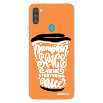 Picasee husă transparentă din silicon pentru Samsung Galaxy M11 - Pumpkin coffee