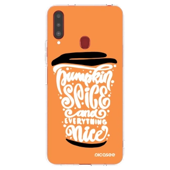 Picasee husă transparentă din silicon pentru Samsung Galaxy A20s - Pumpkin coffee