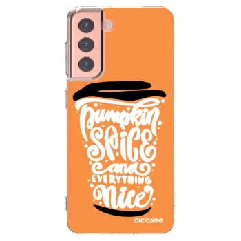 Picasee husă transparentă din silicon pentru Samsung Galaxy S21 5G G991B - Pumpkin coffee