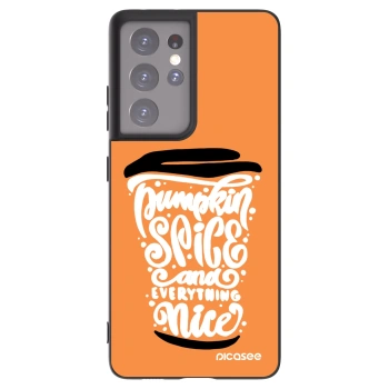 Picasee husă neagră din silicon pentru Samsung Galaxy S21 Ultra 5G G998B - Pumpkin coffee